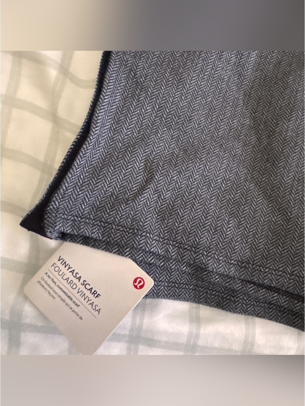 🆕🩶 Lululemon Vinyasa Scarf Herringbone Heathered Slate Grey - Picture 5 of 7